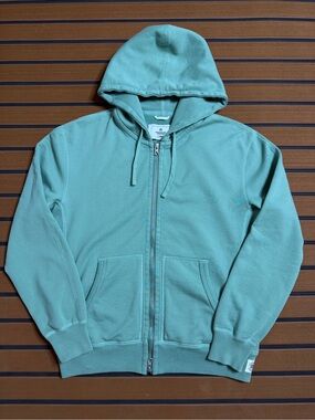 Reigning Champ Blank Full Zip Hoody Mens XS Mint Green Midweight Cozy